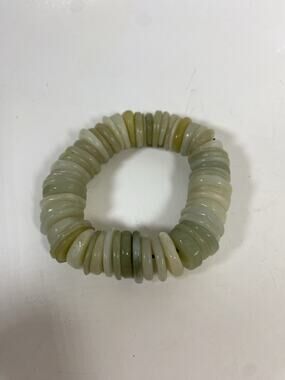 Chinese Hetain Jade Disc Prayer Bracelet